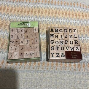 Recollections Alphabet wooden‎ rubber Stamp Set uppercase lowercase scrapbook